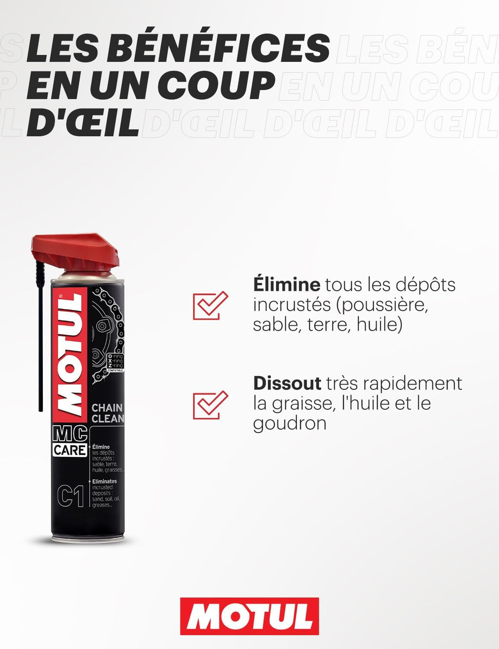 MOTUL MC Care Chain Clean C1 - Nettoyant chaîne - 400 ml