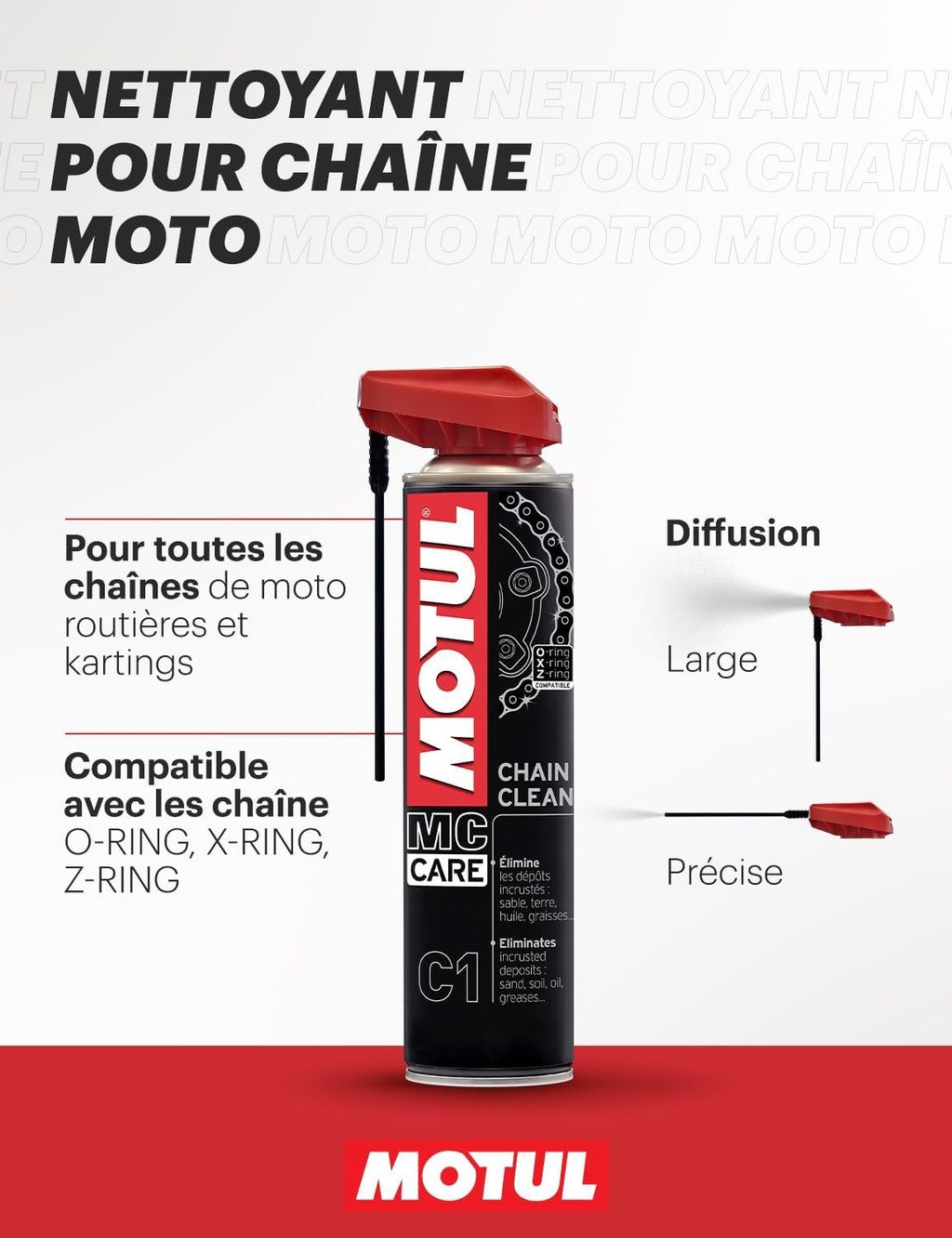 MOTUL MC Care Chain Clean C1 - Nettoyant chaîne - 400 ml